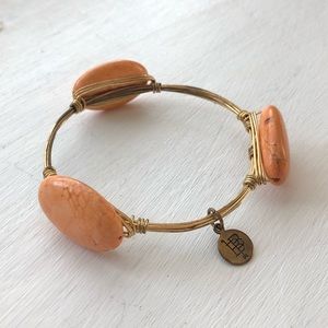 Bourbon and Bowties Coral Stone Bangle Bracelet